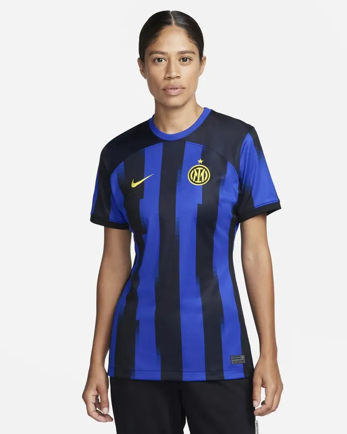 Women Nike All Clothing Inter Milan 202324 Stadium Home Lyon Blueblackvibrant Yellow