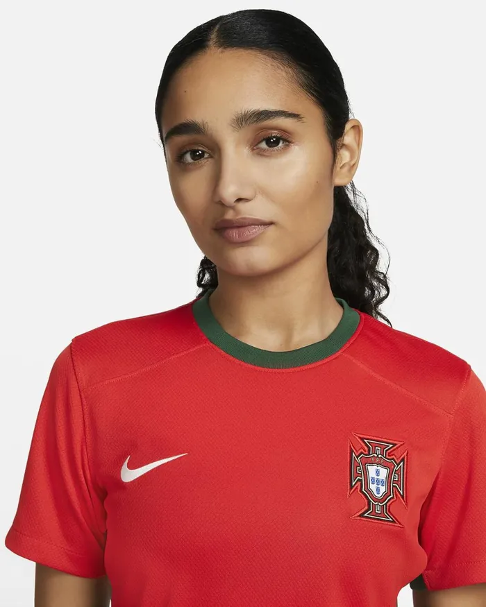 Women Nike All Clothing Portugal 2023 Stadium Home Challenge Redgorge Greensail