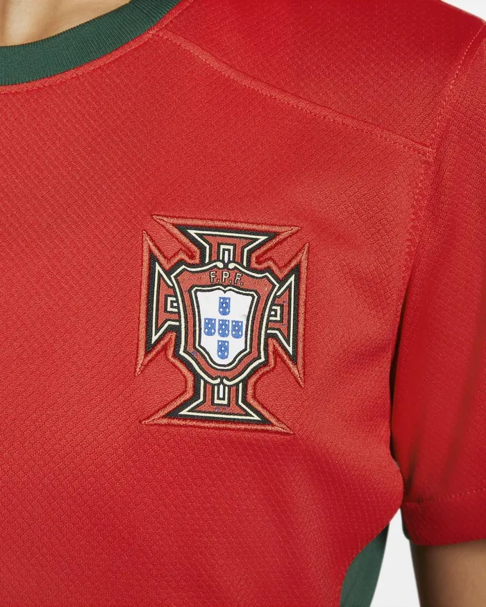 Women Nike All Clothing Portugal 2023 Stadium Home Challenge Redgorge Greensail