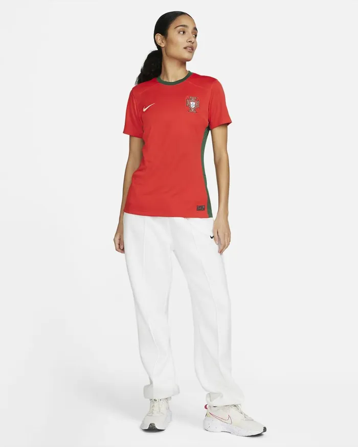 Women Nike All Clothing Portugal 2023 Stadium Home Challenge Redgorge Greensail