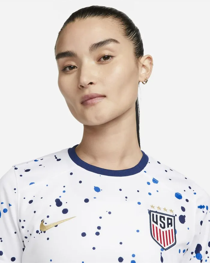 Women Nike All Clothing USWNT 4Star 2023 Stadium Home Whiteloyal Bluemetallic Gold