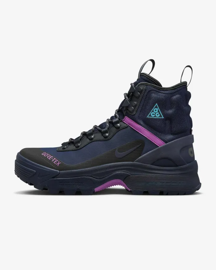 Women Nike All Shoes ACG Air Zoom Gaiadome GORETEX Obsidiananthracitehyper Violetteal Nebula