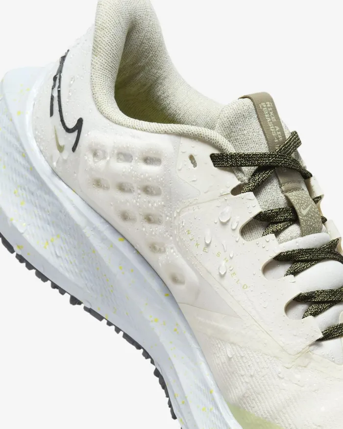 Women Nike All Shoes Pegasus Shield Pale Ivoryneutral Oliveluminous Greenblack