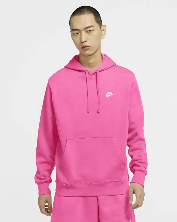 Women Nike Hoodies And Sweatshirts Sportswear Club Fleece Pinksiclepinksiclewhite