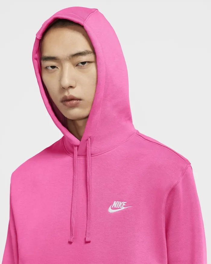 Women Nike Hoodies And Sweatshirts Sportswear Club Fleece Pinksiclepinksiclewhite