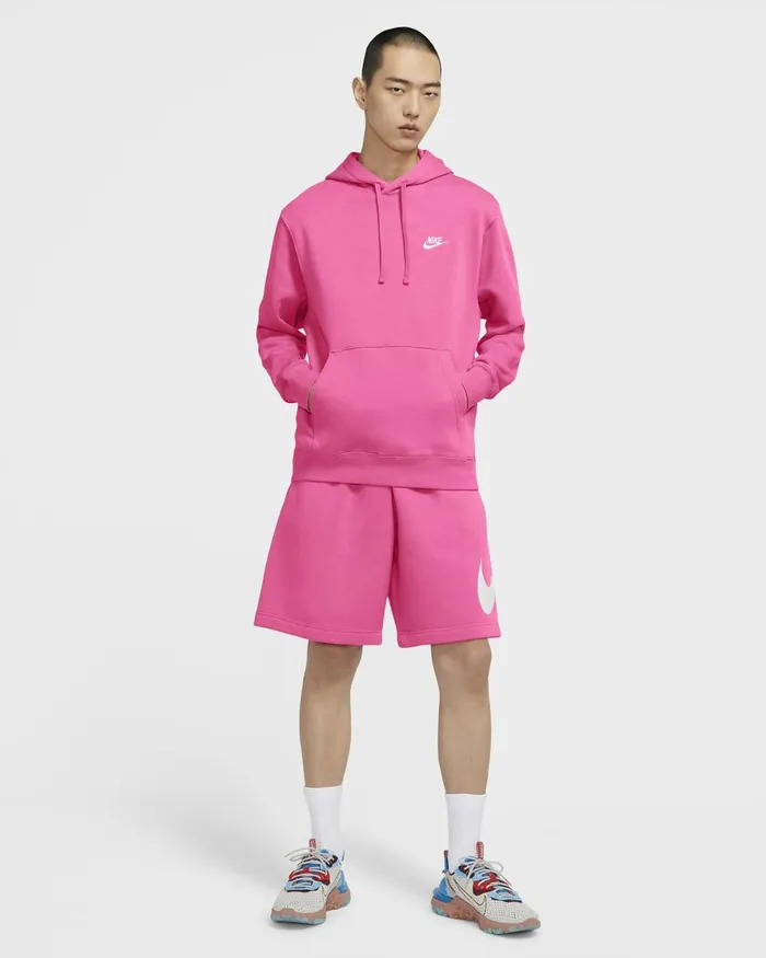 Women Nike Hoodies And Sweatshirts Sportswear Club Fleece Pinksiclepinksiclewhite