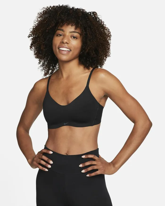 Women Nike Sports Bras Alate Minimalist Blackblackdark Smoke Grey
