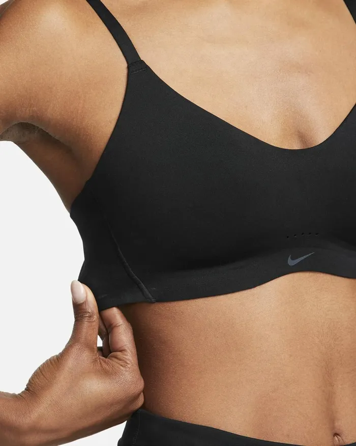 Women Nike Sports Bras Alate Minimalist Blackblackdark Smoke Grey