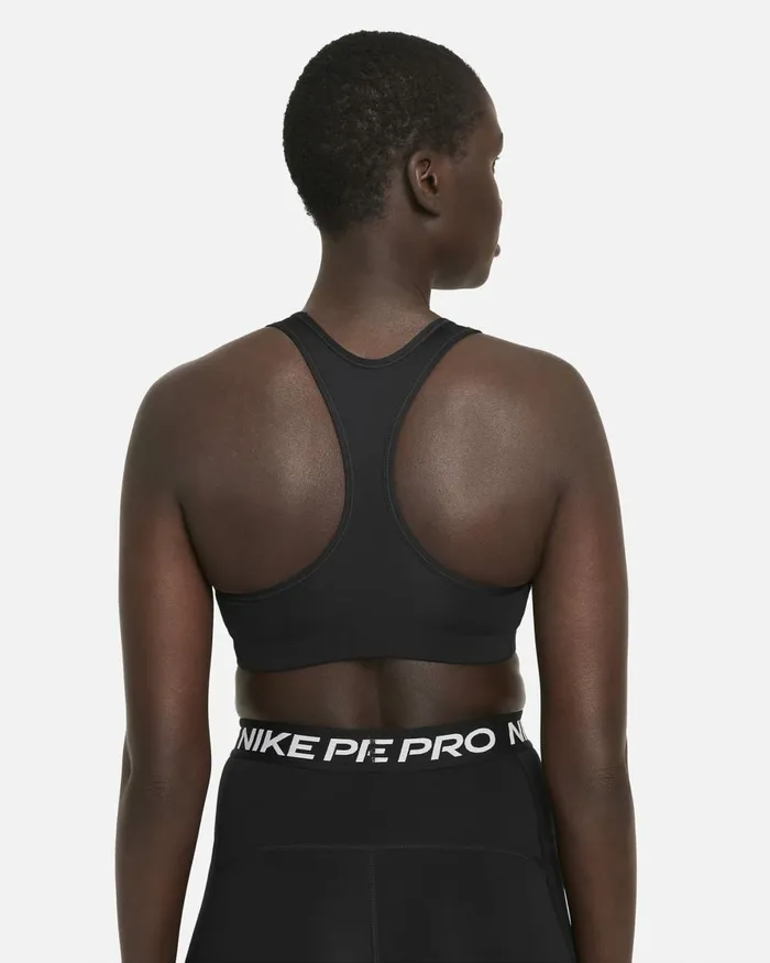 Women Nike Sports Bras Swoosh Blackwhiteparticle Grey
