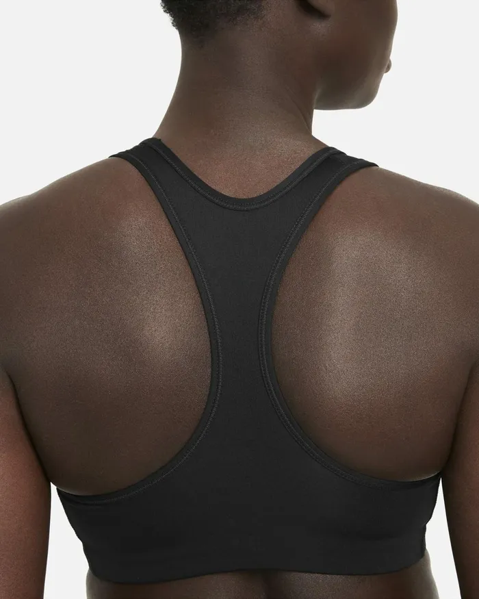 Women Nike Sports Bras Swoosh Blackwhiteparticle Grey