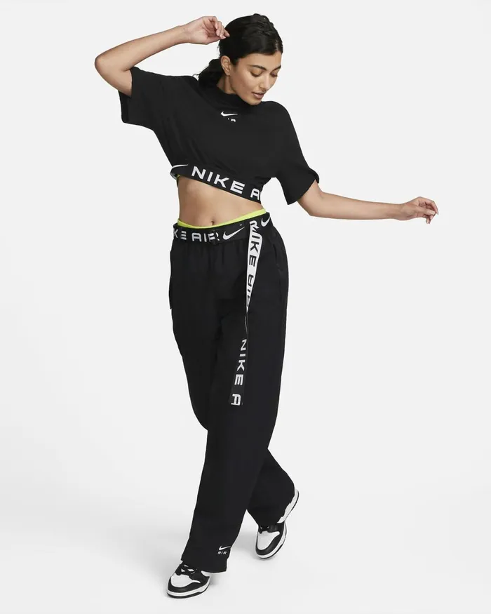 Women Nike Tops And TShirts Air Blackwhite