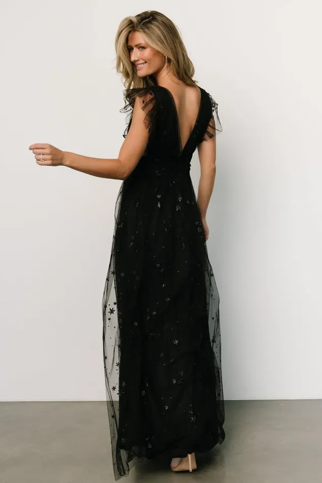 Women Nova Shimmer Maxi Dress Black Baltic Born Embellished and Sequined Women Nova Shimmer Maxi Dress Black Baltic Born Embellished and Sequined