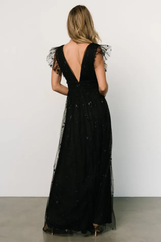 Women Nova Shimmer Maxi Dress Black Baltic Born Embellished and Sequined Women Nova Shimmer Maxi Dress Black Baltic Born Embellished and Sequined