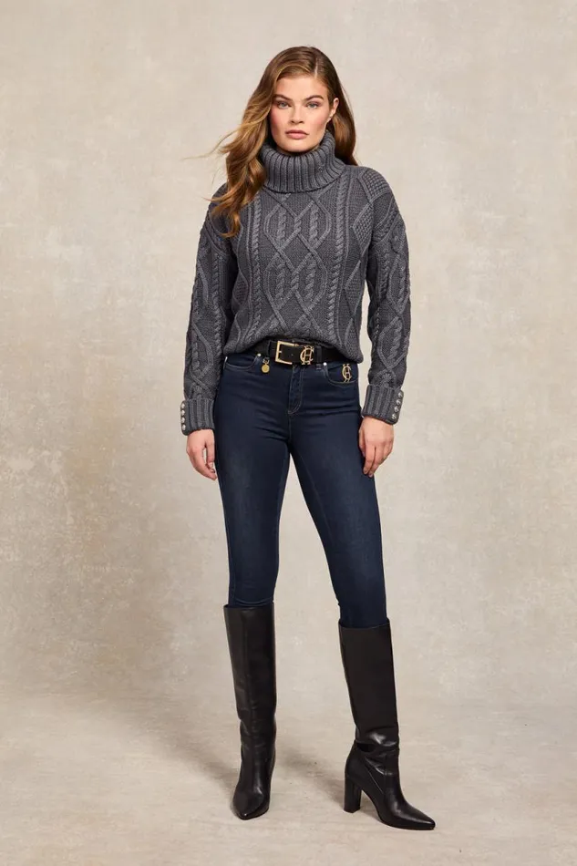 Women Noveli Cable Knit Charcoal Holland Cooper Knitwear Women Noveli Cable Knit Charcoal Holland Cooper Knitwear