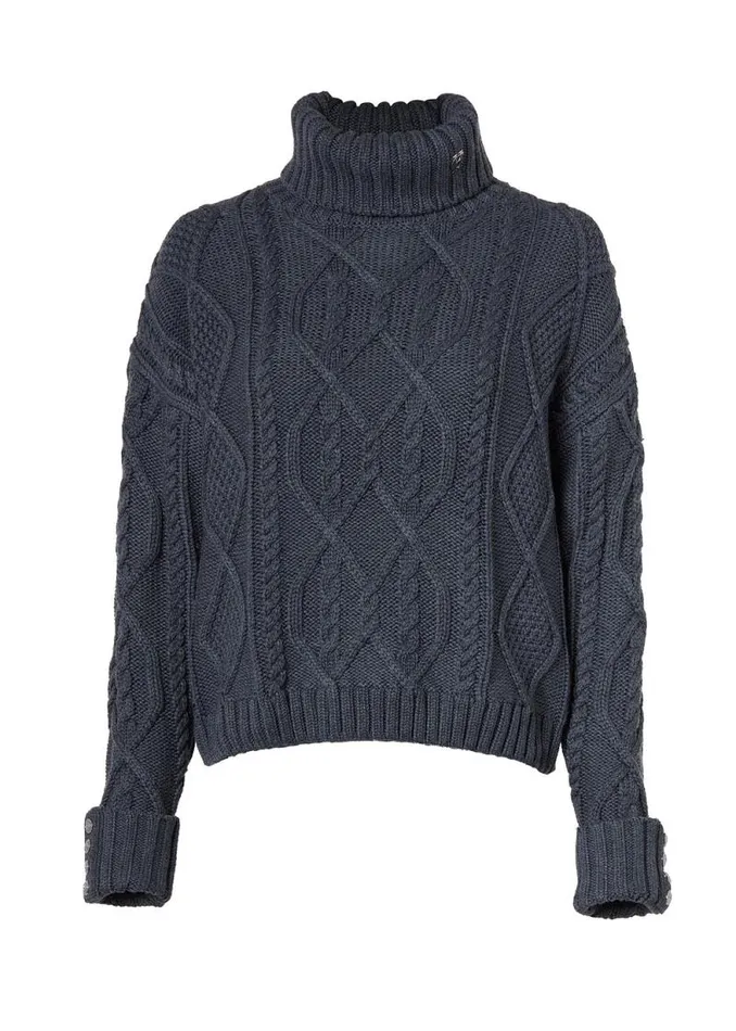 Women Noveli Cable Knit Charcoal Holland Cooper Knitwear Women Noveli Cable Knit Charcoal Holland Cooper Knitwear