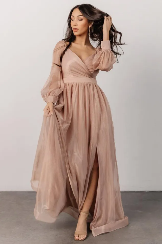 Women Octavia Shimmer Gown Blush Baltic Born Embellished and Sequined