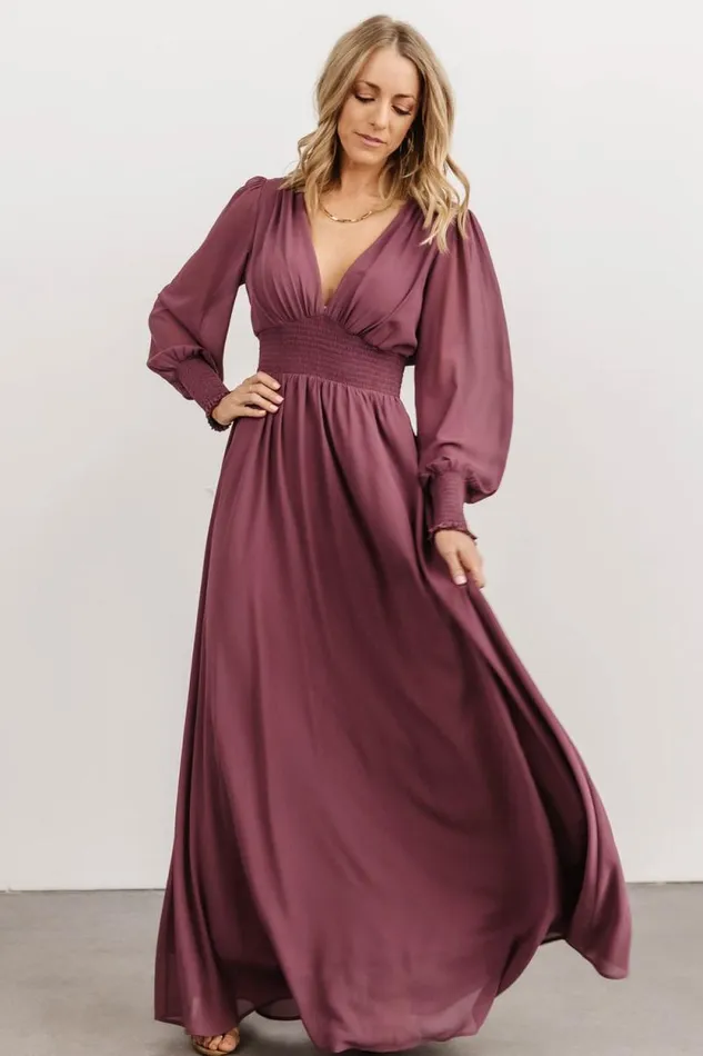 Women Olivia Maxi Dress Vintage Plum Baltic Born Bump Friendly