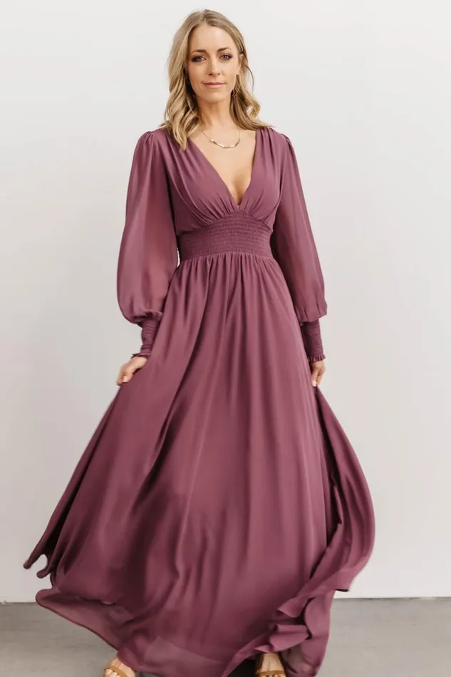 Women Olivia Maxi Dress Vintage Plum Baltic Born Bump Friendly Women Olivia Maxi Dress Vintage Plum Baltic Born Bump Friendly