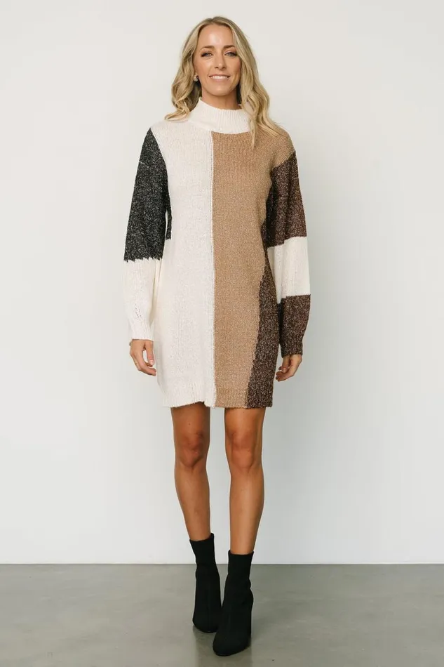 Women Omaha Sweater Dress Ivory Camel Baltic Born Short Dresses Women Omaha Sweater Dress Ivory Camel Baltic Born Short Dresses