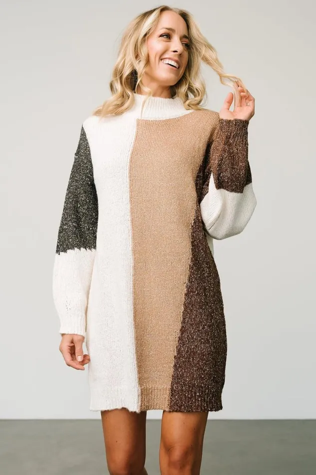 Women Omaha Sweater Dress Ivory Camel Baltic Born Short Dresses Women Omaha Sweater Dress Ivory Camel Baltic Born Short Dresses