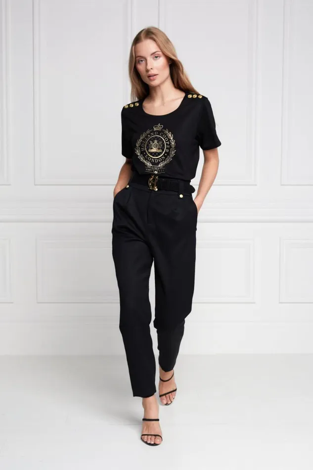 Women Ornate Crest Tee Black Holland Cooper Tees Women Ornate Crest Tee Black Holland Cooper Tees
