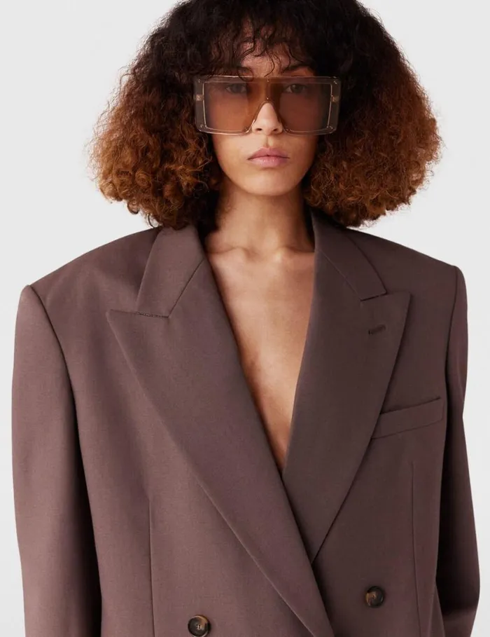 Women Oversized DoubleBreasted Blazer Taupe Brown Stella McCartney Coats And Jackets Women Oversized DoubleBreasted Blazer Taupe Brown Stella McCartney Coats And Jackets