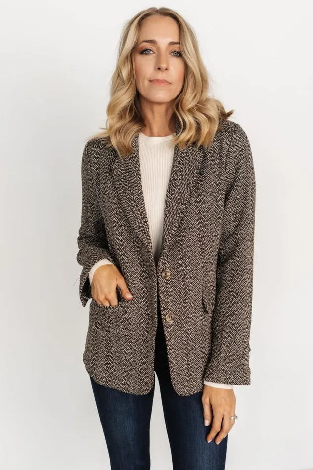 Women Owen Blazer Mocha Print Baltic Born Outerwear