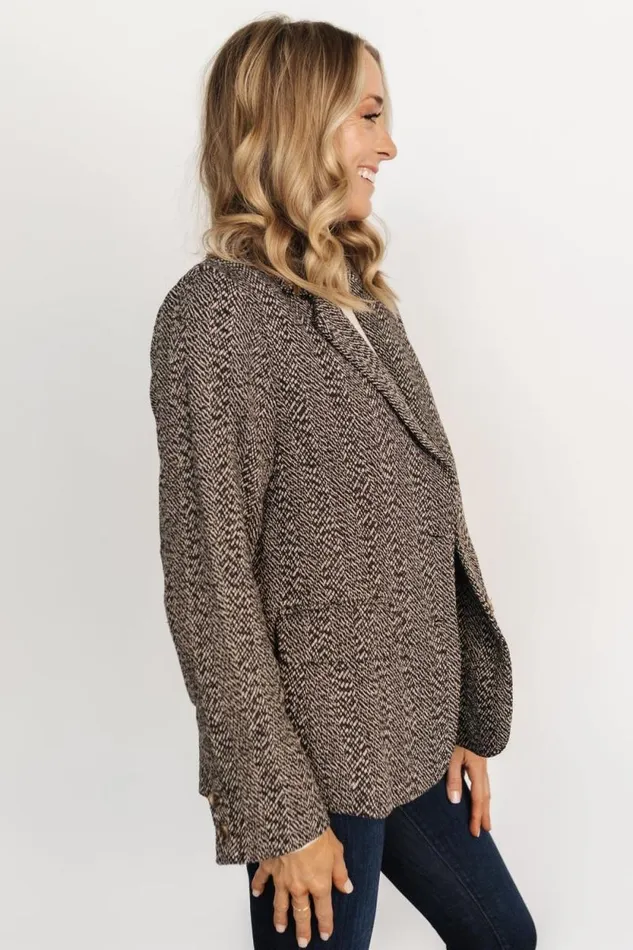 Women Owen Blazer Mocha Print Baltic Born Outerwear Women Owen Blazer Mocha Print Baltic Born Outerwear
