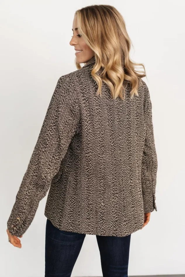 Women Owen Blazer Mocha Print Baltic Born Outerwear Women Owen Blazer Mocha Print Baltic Born Outerwear