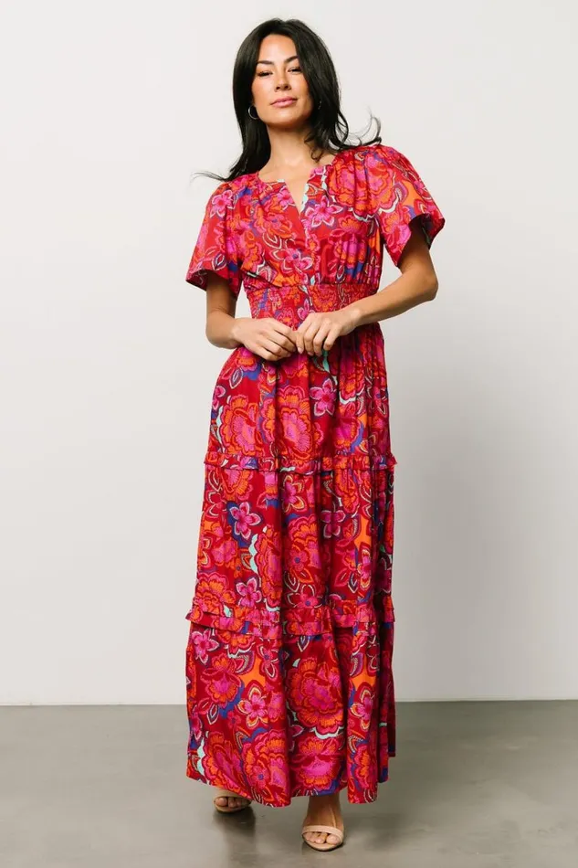 Women Palmer Tiered Maxi Dress Multi Floral Baltic Born Maxi Dresses