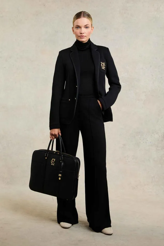 Women Panel Long Sleeve Roll Neck Black Camel Holland Cooper Tops Women Panel Long Sleeve Roll Neck Black Camel Holland Cooper Tops