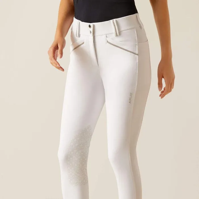 Women Pants and Shorts Ariat Tri Factor Grace Knee Patch Breech White Women Pants and Shorts Ariat Tri Factor Grace Knee Patch Breech White