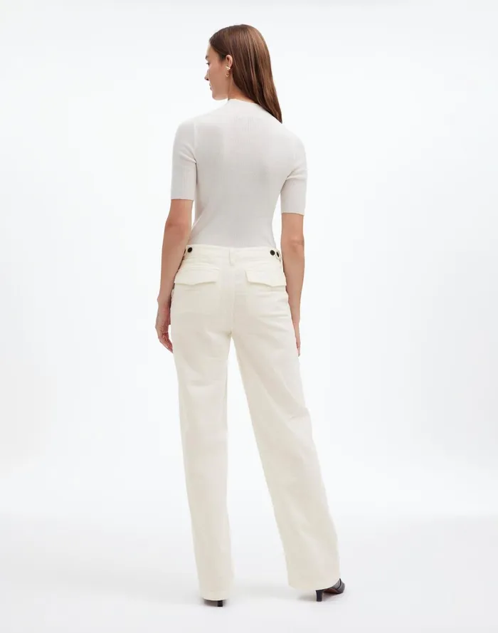 Women Pants Madewell LowSlung Baggy Utility Pants In Corduroy Winter White