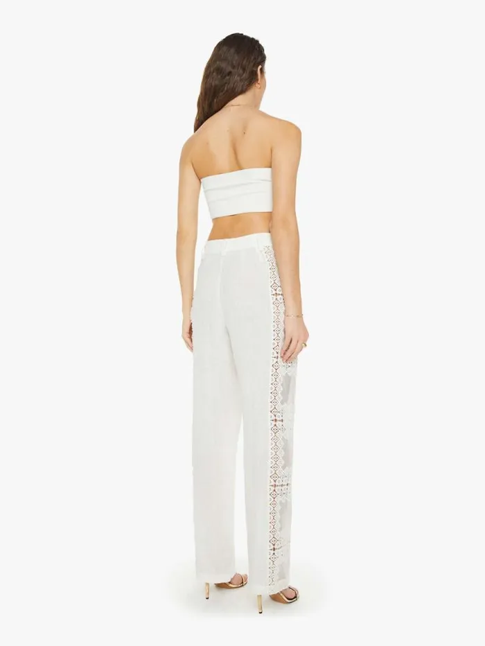 Women Pants Mother Denim Colette Picnic Eyelet Pant Ivory