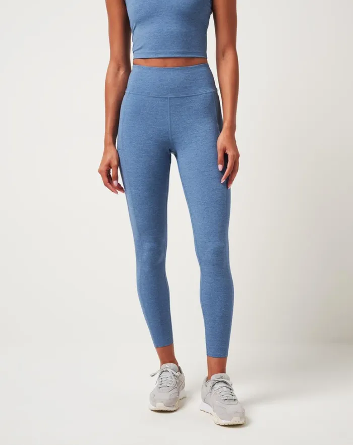 Women Pants TravisMathew WHERE IT COUNTS LEGGING Heather Copen Blue Women Pants TravisMathew WHERE IT COUNTS LEGGING Heather Copen Blue