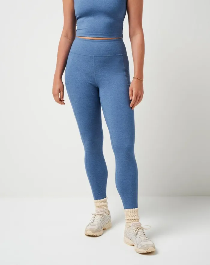 Women Pants TravisMathew WHERE IT COUNTS LEGGING Heather Copen Blue Women Pants TravisMathew WHERE IT COUNTS LEGGING Heather Copen Blue