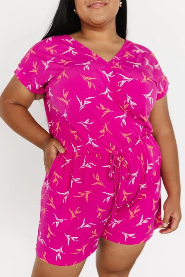 Women Parkland Romper Fuchsia Print Baltic Born Jumpsuits and Rompers Women Parkland Romper Fuchsia Print Baltic Born Jumpsuits and Rompers