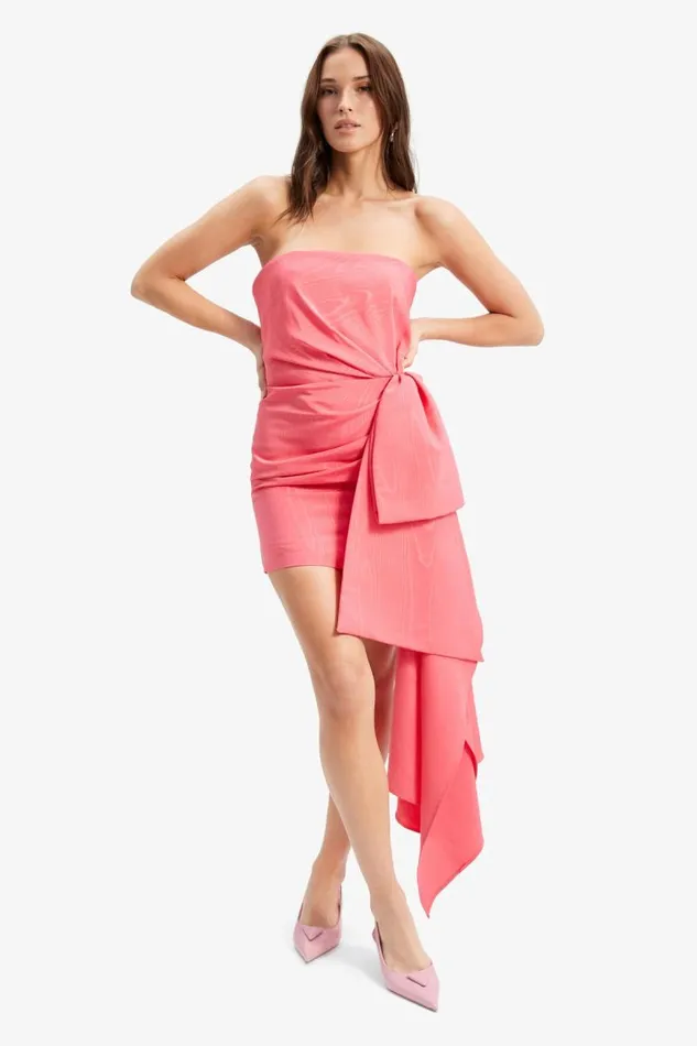 Women Party Dresses Bardot Alanis Mini Dress In Candy Pink Candy Pink Women Party Dresses Bardot Alanis Mini Dress In Candy Pink Candy Pink
