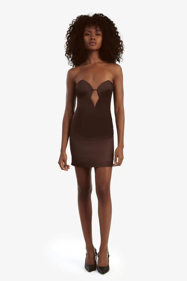 Women Party Dresses Bardot Eleni Satin Mini Dress In Chocolate Chocolate Women Party Dresses Bardot Eleni Satin Mini Dress In Chocolate Chocolate