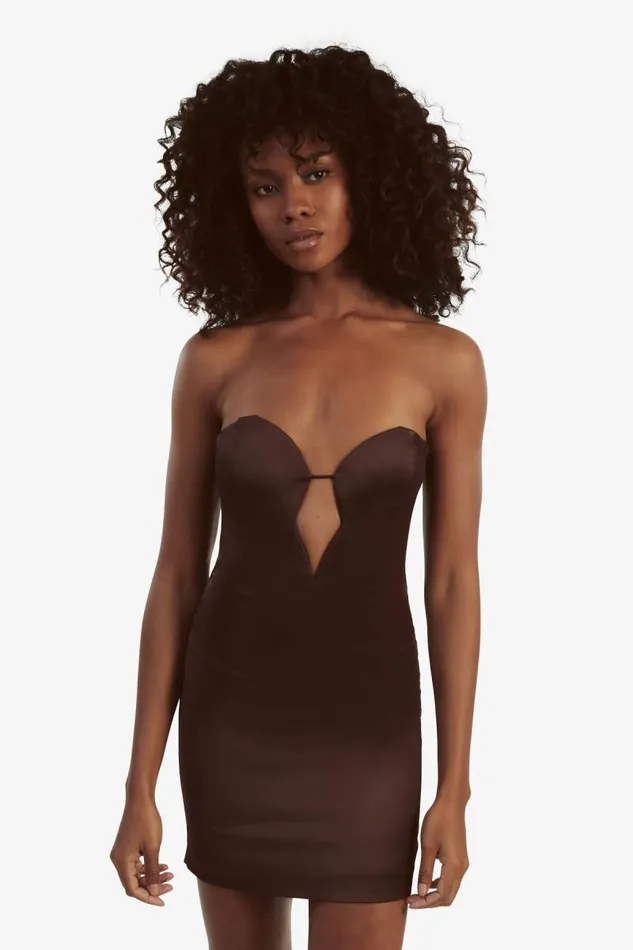 Women Party Dresses Bardot Eleni Satin Mini Dress In Chocolate Chocolate Women Party Dresses Bardot Eleni Satin Mini Dress In Chocolate Chocolate