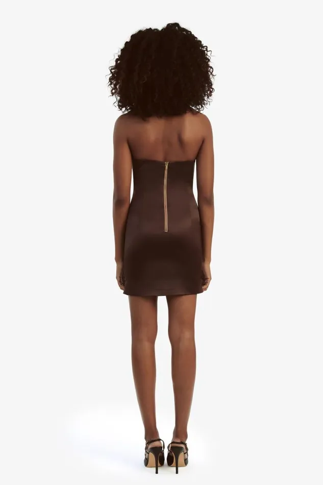 Women Party Dresses Bardot Eleni Satin Mini Dress In Chocolate Chocolate Women Party Dresses Bardot Eleni Satin Mini Dress In Chocolate Chocolate
