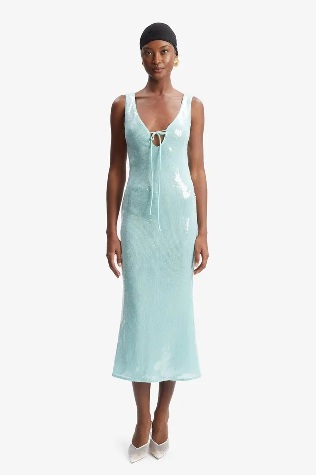 Women Party Dresses Bardot Isha Sequin Midi Dress In Aqua Aqua Women Party Dresses Bardot Isha Sequin Midi Dress In Aqua Aqua