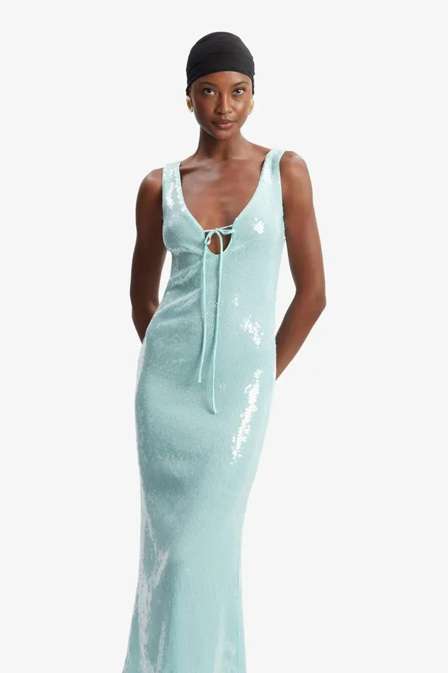 Women Party Dresses Bardot Isha Sequin Midi Dress In Aqua Aqua Women Party Dresses Bardot Isha Sequin Midi Dress In Aqua Aqua