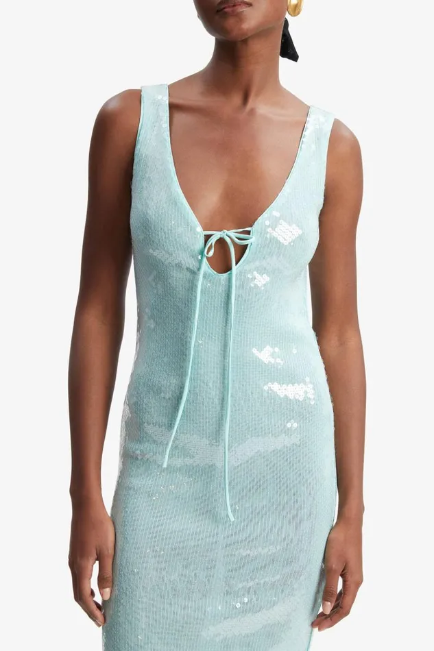 Women Party Dresses Bardot Isha Sequin Midi Dress In Aqua Aqua Women Party Dresses Bardot Isha Sequin Midi Dress In Aqua Aqua