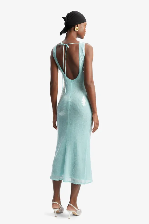 Women Party Dresses Bardot Isha Sequin Midi Dress In Aqua Aqua Women Party Dresses Bardot Isha Sequin Midi Dress In Aqua Aqua