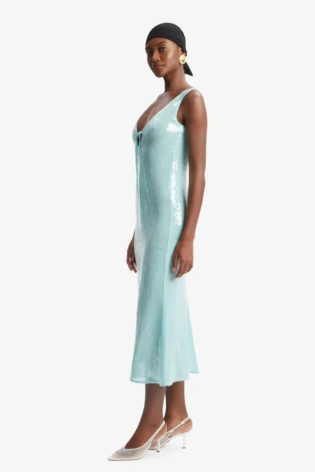 Women Party Dresses Bardot Isha Sequin Midi Dress In Aqua Aqua Women Party Dresses Bardot Isha Sequin Midi Dress In Aqua Aqua