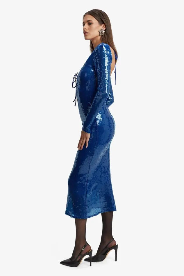 Women Party Dresses Bardot Verona Sequin Maxi Dress In Cobalt Cobalt Women Party Dresses Bardot Verona Sequin Maxi Dress In Cobalt Cobalt