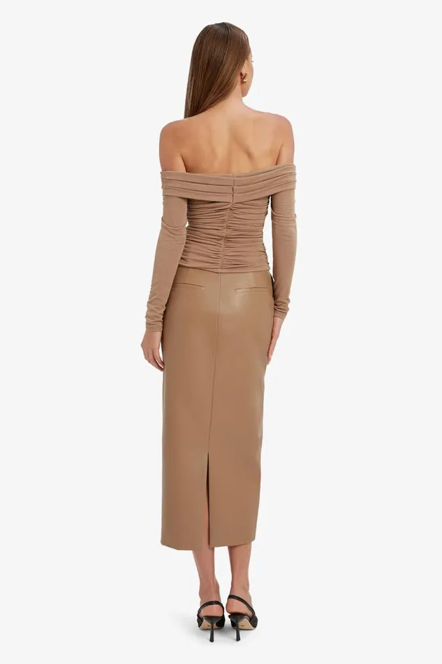 Women Party Tops Bardot Elsa Off The Shoudler Top In Taupe Taupe Women Party Tops Bardot Elsa Off The Shoudler Top In Taupe Taupe