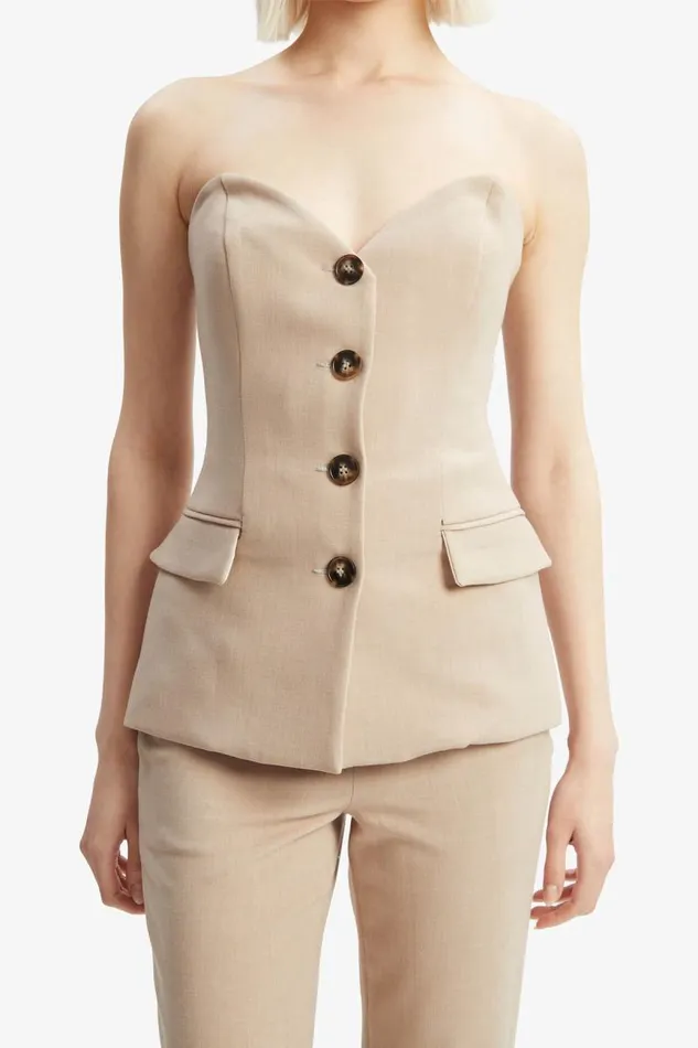 Women Party Tops Bardot Kylian Button Front Top In Tan Tan Women Party Tops Bardot Kylian Button Front Top In Tan Tan