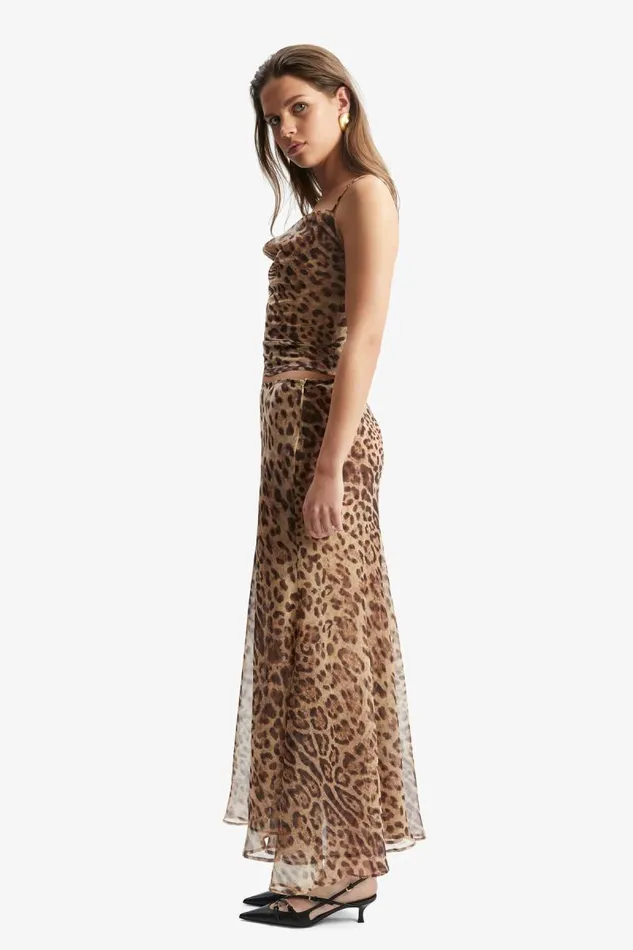 Women Party Tops Bardot Monroe Cowl Neck Cami In Brown Leopard Brown Leopard Women Party Tops Bardot Monroe Cowl Neck Cami In Brown Leopard Brown Leopard